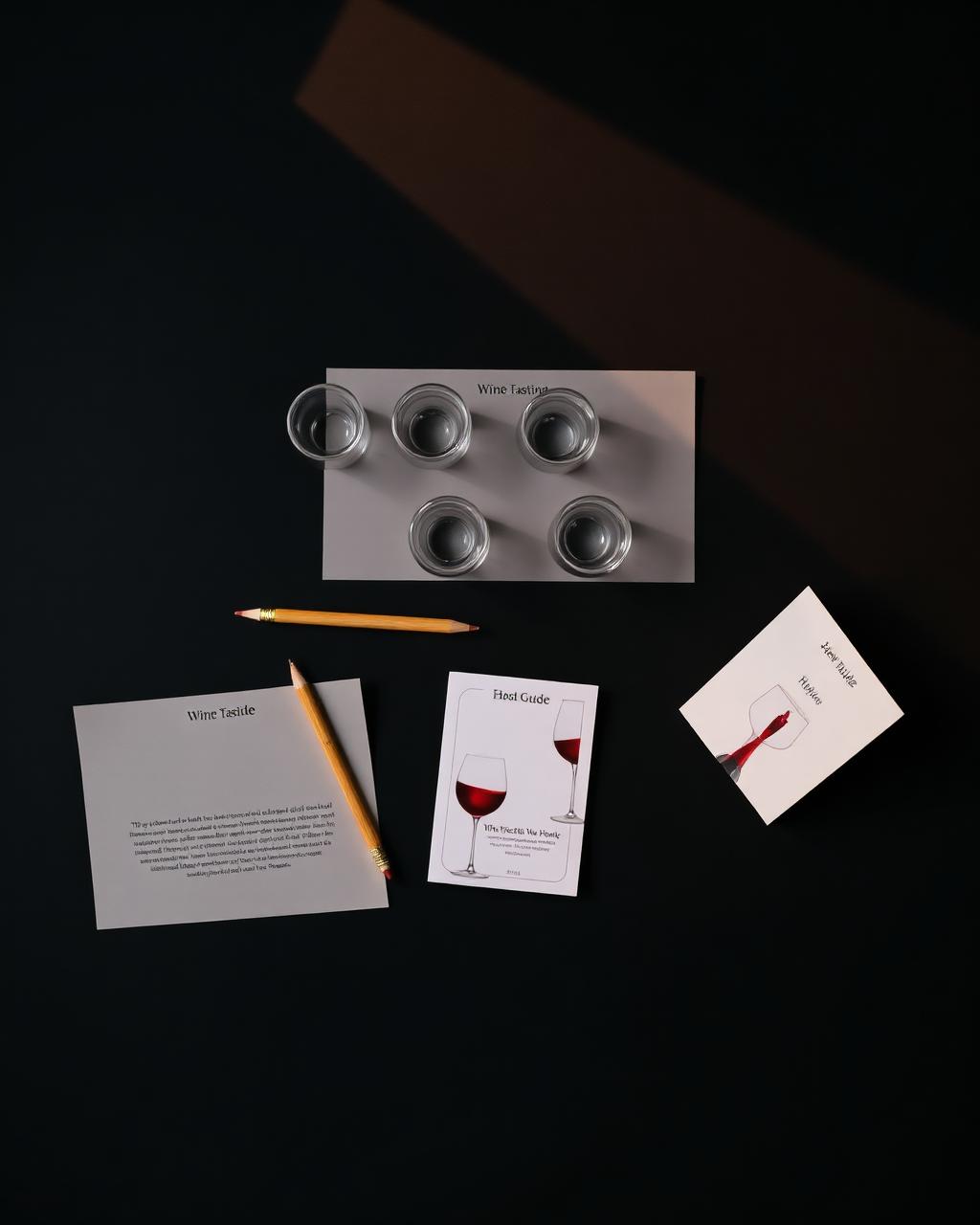 Wine Splits tasting kit contents laid out